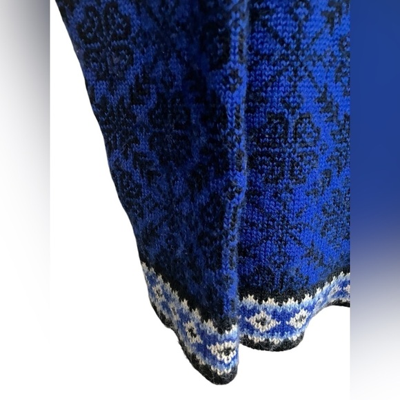 LL Bean Merino Wool Winter Outdoor Comfy FairIsle Nordic Sweater Cardigan Large - Picture 6 of 10